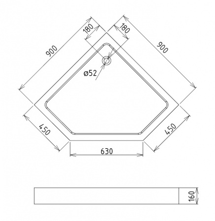 Фото поддон акриловый gemy 90x90 см st10t