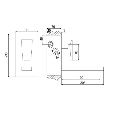 Фото встраиваемый смеситель для раковины jacuzzi rubinetteria beam amcr208wbjapi