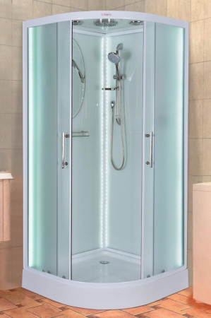 Фото душевая кабина esbano led elegancia es-l90cr 90x90 см