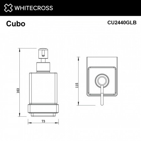 Фото дозаторы для жидкого мыла whitecross cubo cu2440glb, цвет: золото брашированное