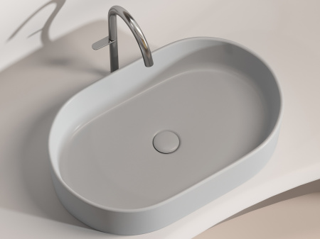 Фото раковина накладная ceramicanova element 60.8 см, цвет: серый cn6048msg