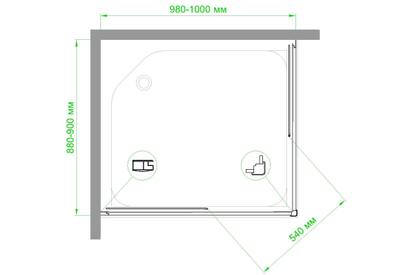 Фото душевое ограждение royal bath hpd rb9100hpd-c-bl 100x90 см