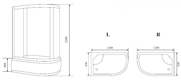Фото душевая кабина timo standart t-5520 l 120x85 см