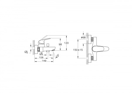 Фото смесители для ванны vitra flow round a43057exp1 цвет хром
