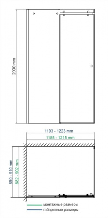 Фото душевое ограждение wasserkraft vils 120x90 см 56r07