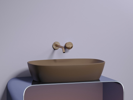 Фото раковина накладная ceramicanova element 60 см, цвет: коричневый cn6049mdb