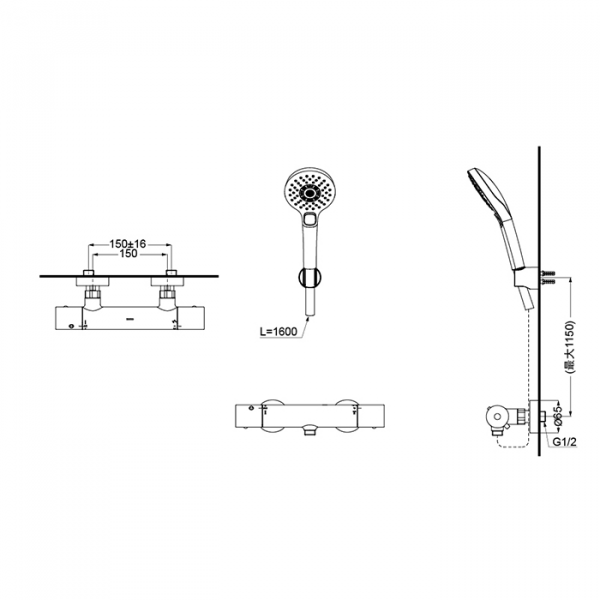 Фото смеситель для душа toto showers tbv01401r
