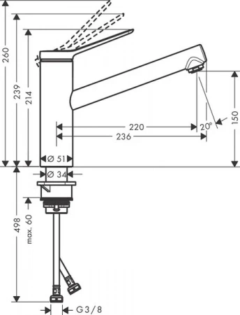 Фото смеситель для кухонной мойки hansgrohe zesis 74813000