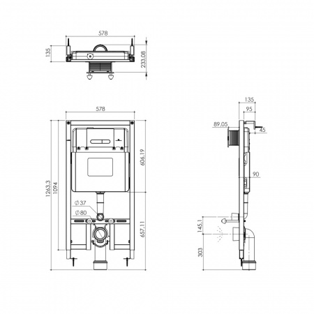 Фото инсталляция для унитазов aquame aqm4001cr