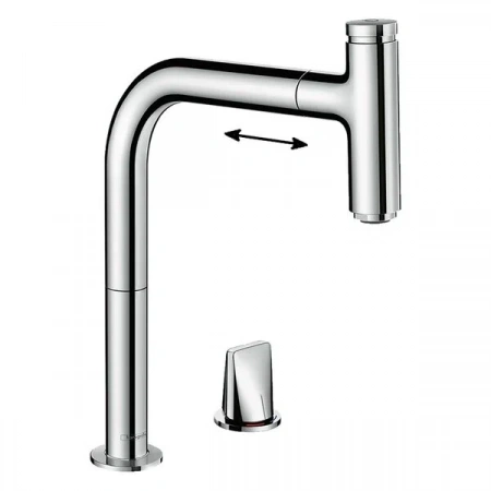 Фото смеситель для кухонной мойки hansgrohe metris select 73804000_vstvo