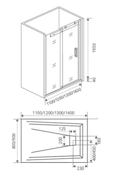 Фото душевая дверь good door galaxy wtw-110-c-ch 110 см гл00003