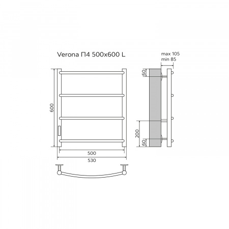 Фото электрический полотенцесушитель azario verona 50x60 см цвет: хром az04756