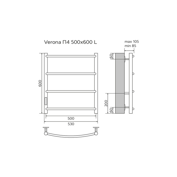 Фото электрический полотенцесушитель azario verona 50x60 см цвет: белый az04756w