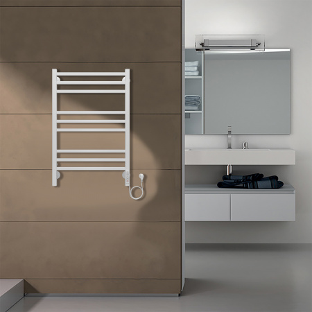 Фото электрический полотенцесушитель azario ancona 50x80 см цвет: белый az71858w