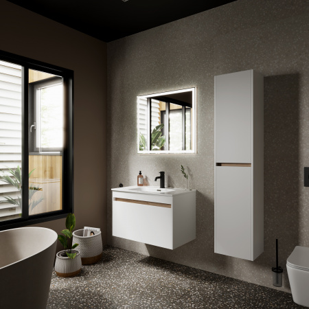 Фото тумба под раковину sancos smart 80 см, цвет: белый sm80w