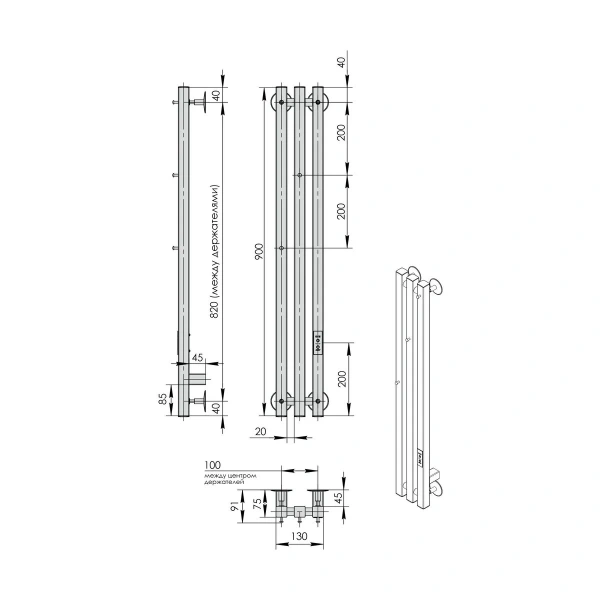 Фото электрический полотенцесушитель indigo style 3 pro 90/13 lspre90-13wmrt