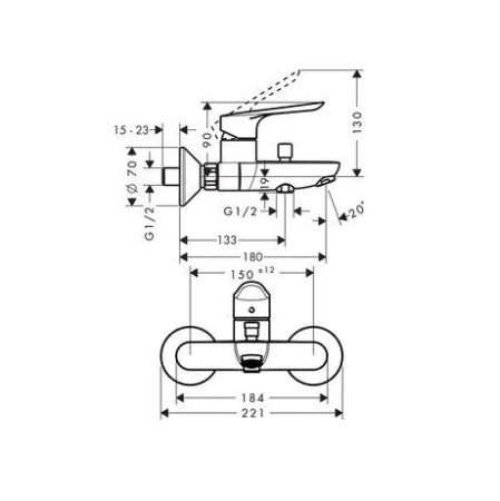 Фото смеситель для ванны hansgrohe logis e 71403000