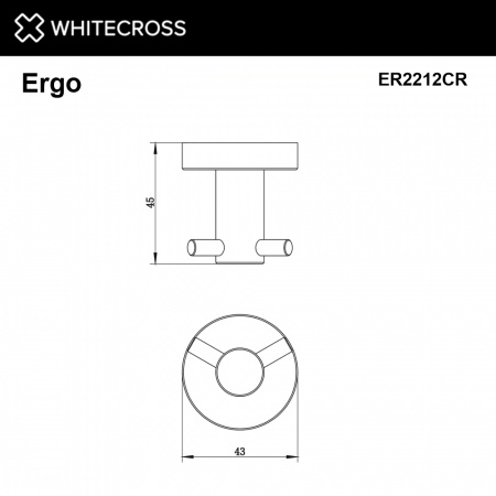 Фото крючок whitecross ergo er2212cr, цвет: хром