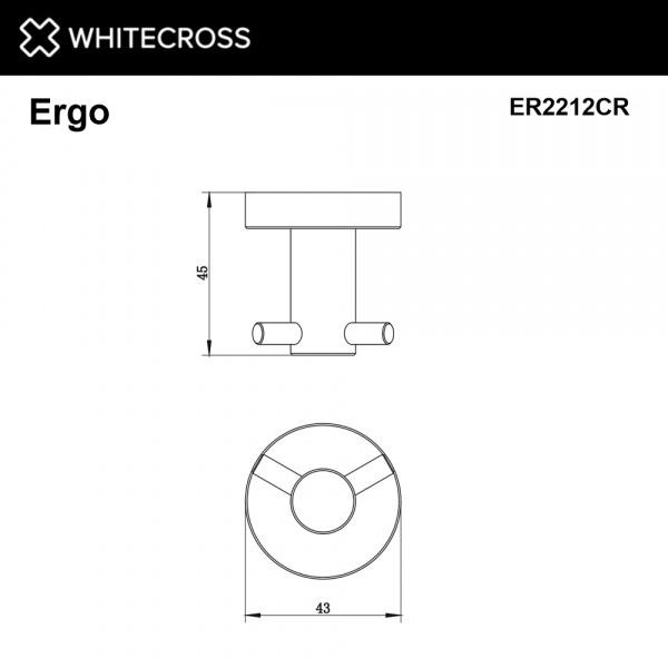 Фото крючок whitecross ergo er2212cr, цвет: хром
