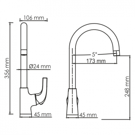 Фото смеситель для кухни wasserkraft sauer 7107