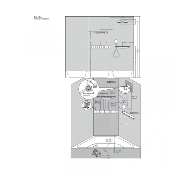 Фото термостатический смеситель для душа hansgrohe rainselect 15384340
