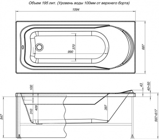 Фото акриловая ванна aquanet west 160x70 см 00204054 + 00196049