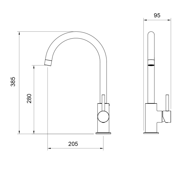 Фото смеситель для кухни oliveeka черный ol-963002-mb