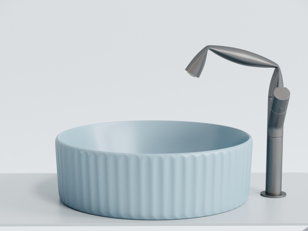 Фото раковина накладная ceramicanova element 36 см, цвет: голубой cn6057ml