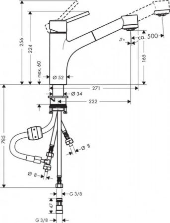 Фото смеситель для кухонной мойки hansgrohe talis s 32842000