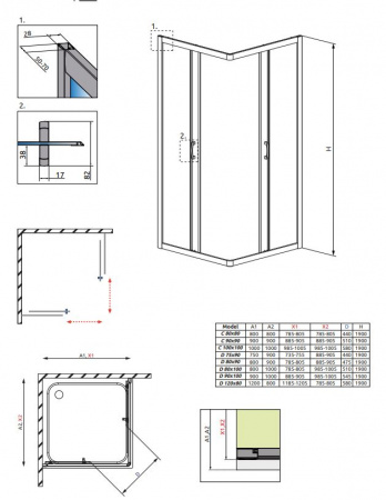 Фото душевое ограждение radaway premium plus c 80x80 см 30463-01-02n