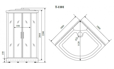 Фото душевая кабина timo comfort t-1101p 100x100 см