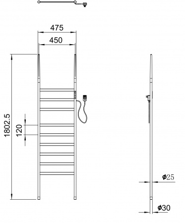 Фото полотенцесушитель электрический wonzon & woghand bremen цвет: темный графит ww-a207-gm