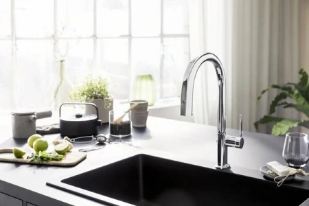 Фото смеситель для кухонной мойки hansgrohe aqittura 76826000