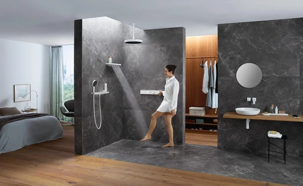 Фото термостатический смеситель для душа hansgrohe rainselect 15381700