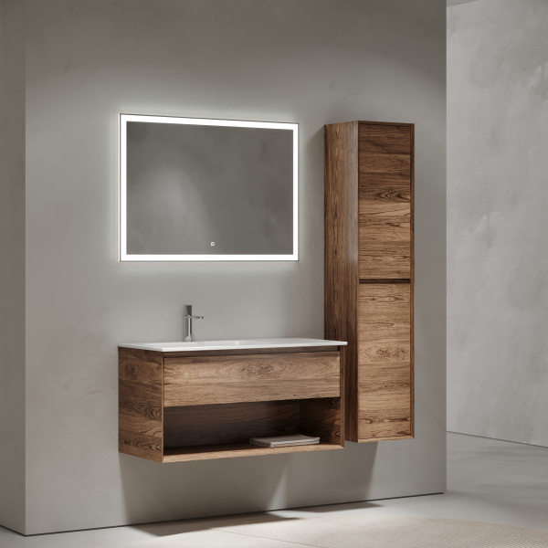 Фото тумба под раковину sancos marmi 1.0 100 см, цвет: дуб чарльстон mr1.0100lech
