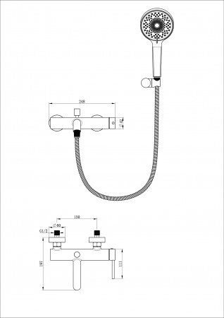 Фото смеситель для ванны wonzon & woghand, цвет: хром ww-88639017-cr
