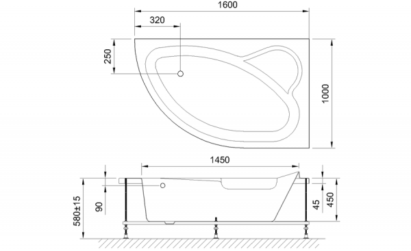 Фото акриловая ванна royal bath alpine rb819101r 160x100 см