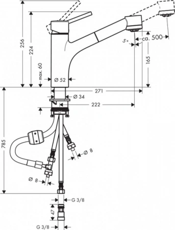 Фото смеситель для кухонной мойки hansgrohe talis s 32842000