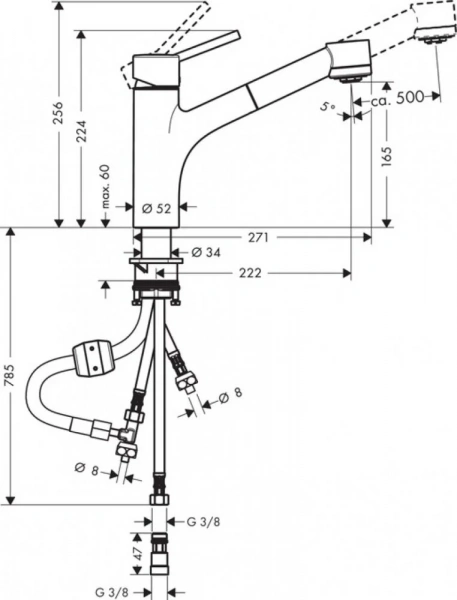 Фото смеситель для кухонной мойки hansgrohe talis s 32842000