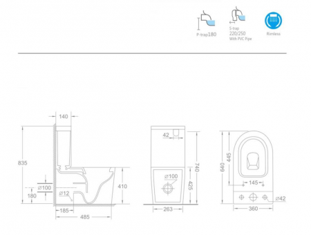 Фото унитаз напольный ceramalux ns-2178