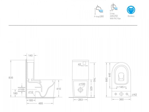 Фото унитаз напольный ceramalux ns-2178