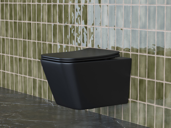 Фото унитаз подвесной, безободковый ceramicanova metric cn3007mb