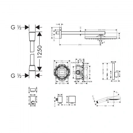 Фото душевая стойка hansgrohe showerselect 27939670
