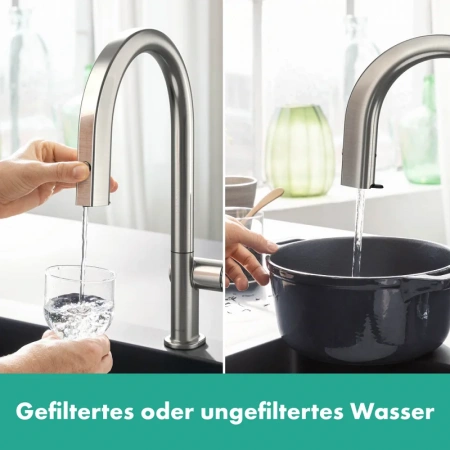 Фото смеситель для кухонной мойки hansgrohe aqittura 76800800