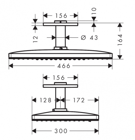 Фото верхний душ hansgrohe rainmaker select 460 3jet 24006400