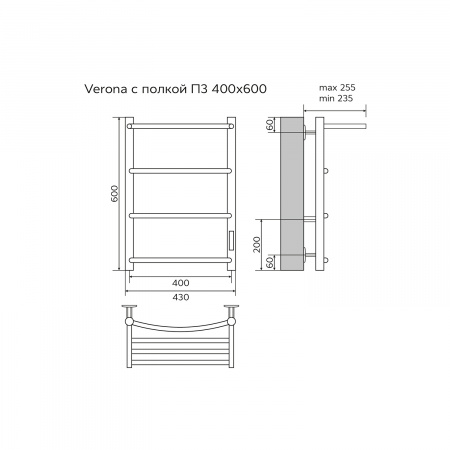 Фото электрический полотенцесушитель azario verona 40x60 см цвет: белый az04846pw