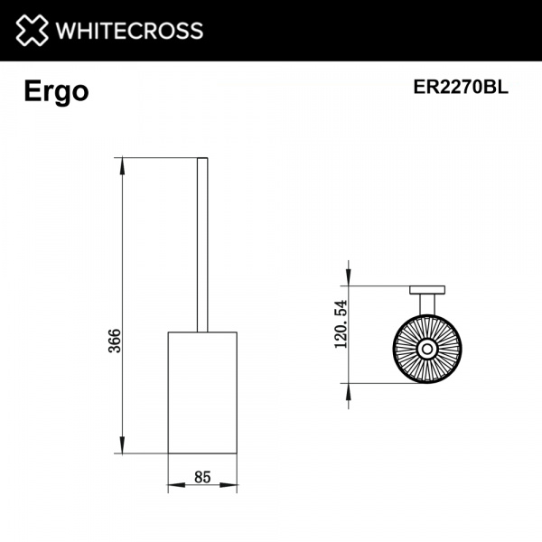 Фото ершик подвесной whitecross ergo er2270bl, цвет: черный