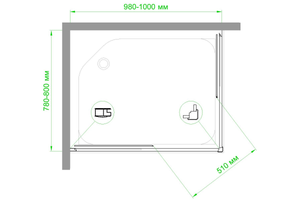 Фото душевое ограждение royal bath hpd rb8100hpd-t-bl 100x80 см
