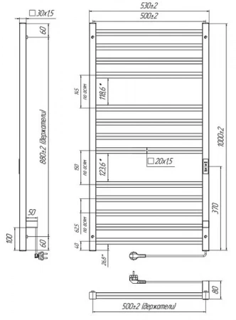 Фото электрический полотенцесушитель indigo attic romb 100/50 без полки lсlatcre100-50rt