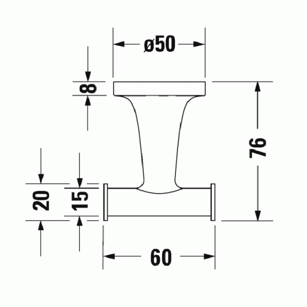 Фото двойной крючок duravit starck t 99301000 цвет: хром